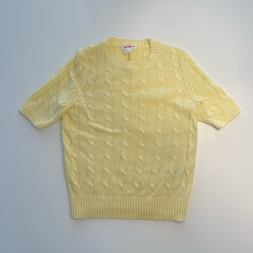 Yellow Cable Knit Sweater